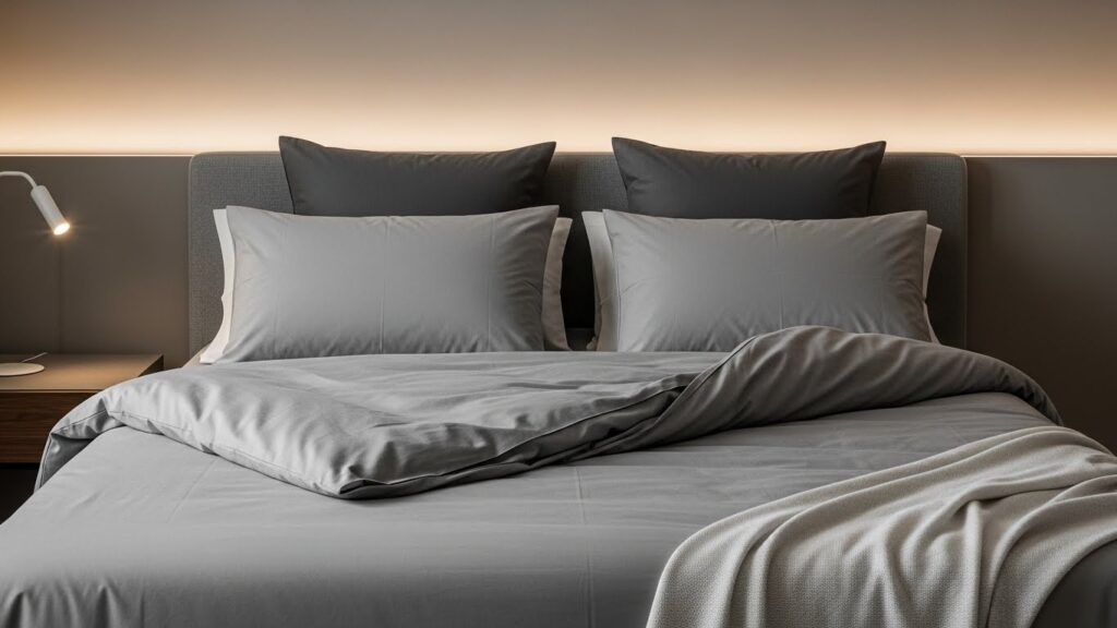 All-Gray Bedding for Modern Sophistication