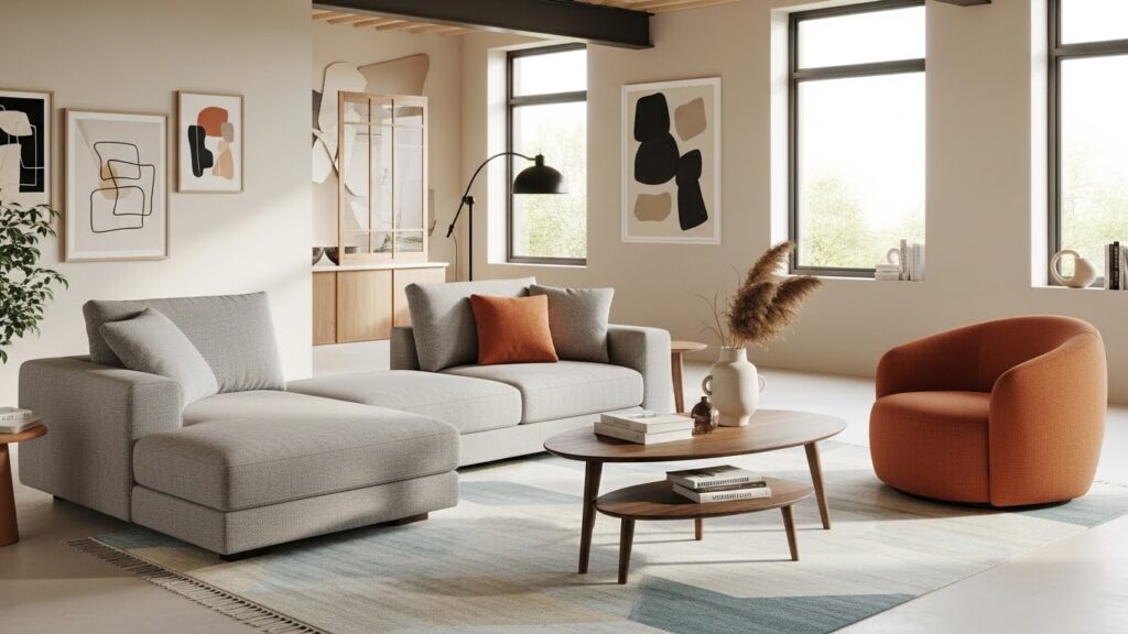 Asymmetrical Seating for a Casual Feel