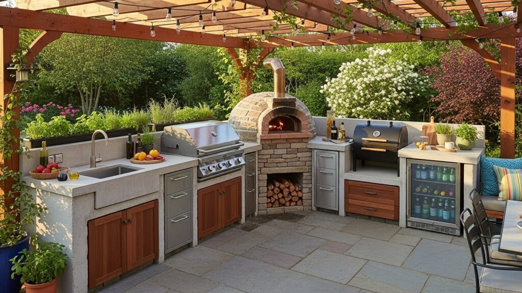 Corner Outdoor Kitchen Setup