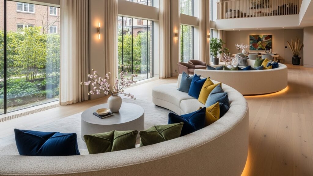 Curved Seating for Visual Interest