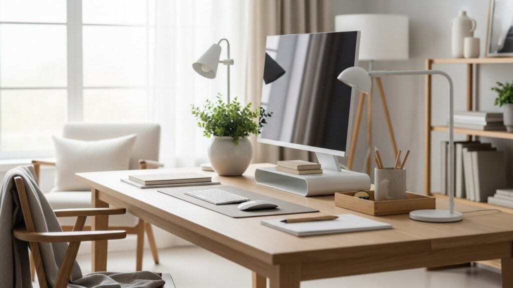 Decluttered Desk Surfaces