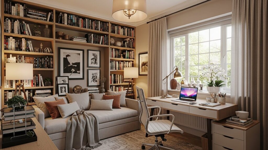 Dual-Purpose Guest Room Library Office