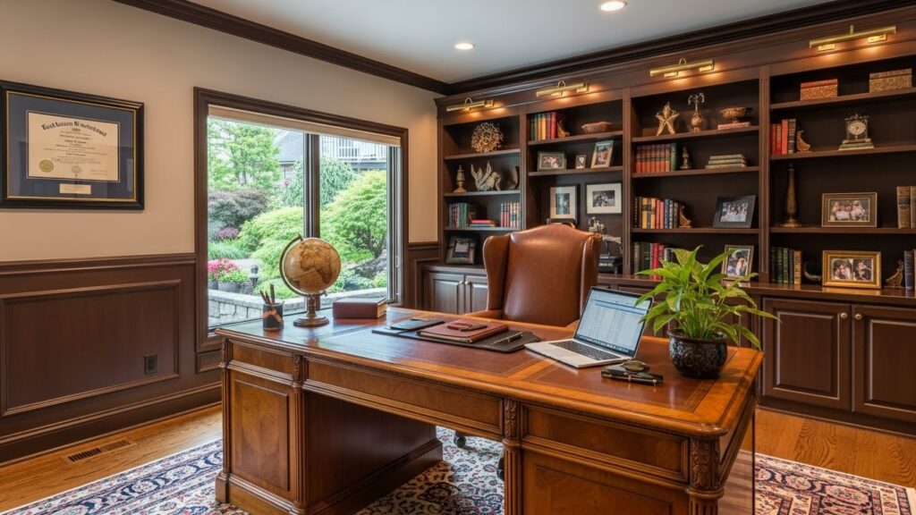 Executive Home Office With Statement Desk