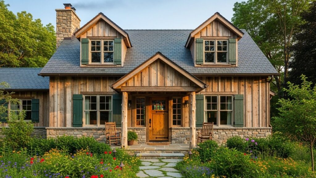 Farmhouse Cottage Exterior with Dormer Windows