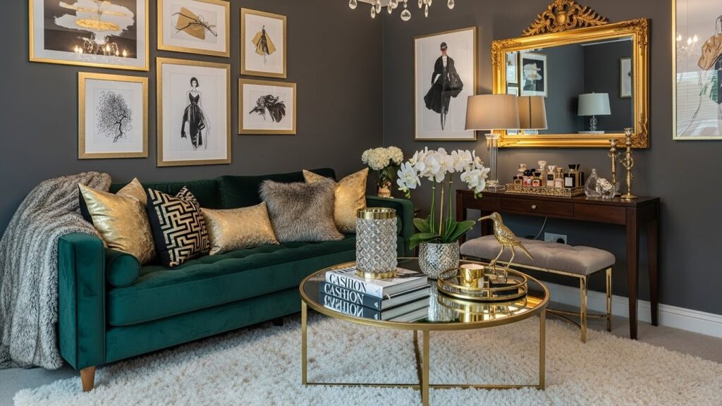 Glamorous Small Living Room With Luxe Touches