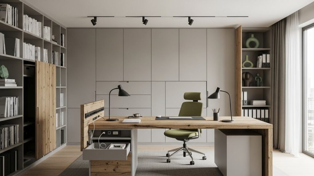 Home Office With Hidden Storage