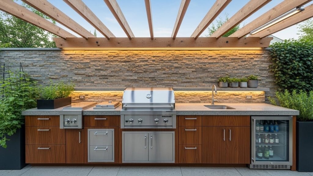 Linear Wall Outdoor Kitchen