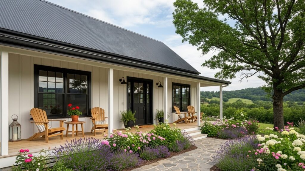 Metal Roof Farmhouse Cottage Exterior