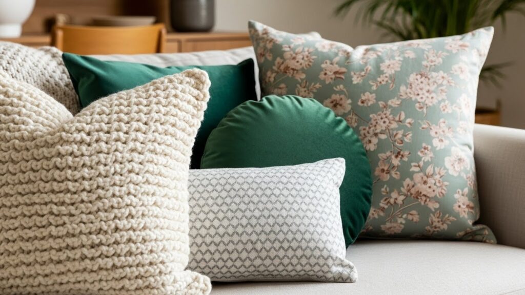 Mixed Pillow Styling for Depth