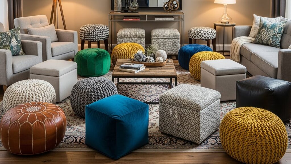 Poufs and Ottomans for Extra Seating