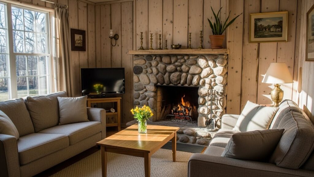 Rustic Small Living Room With Natural Warmth