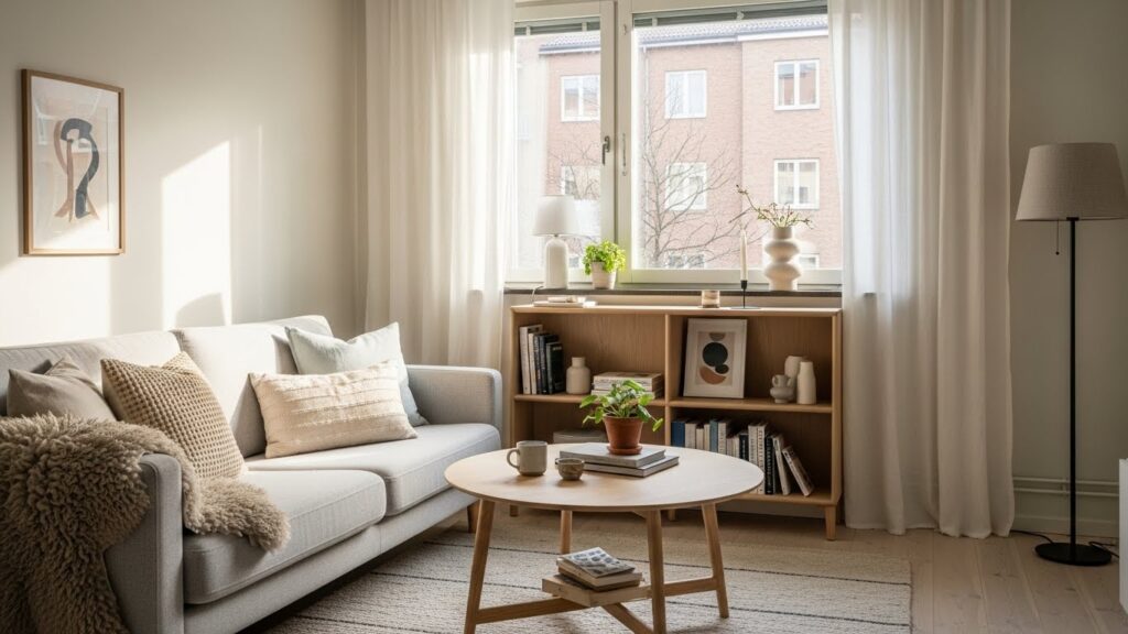 Scandinavian Small Living Room Filled With Light